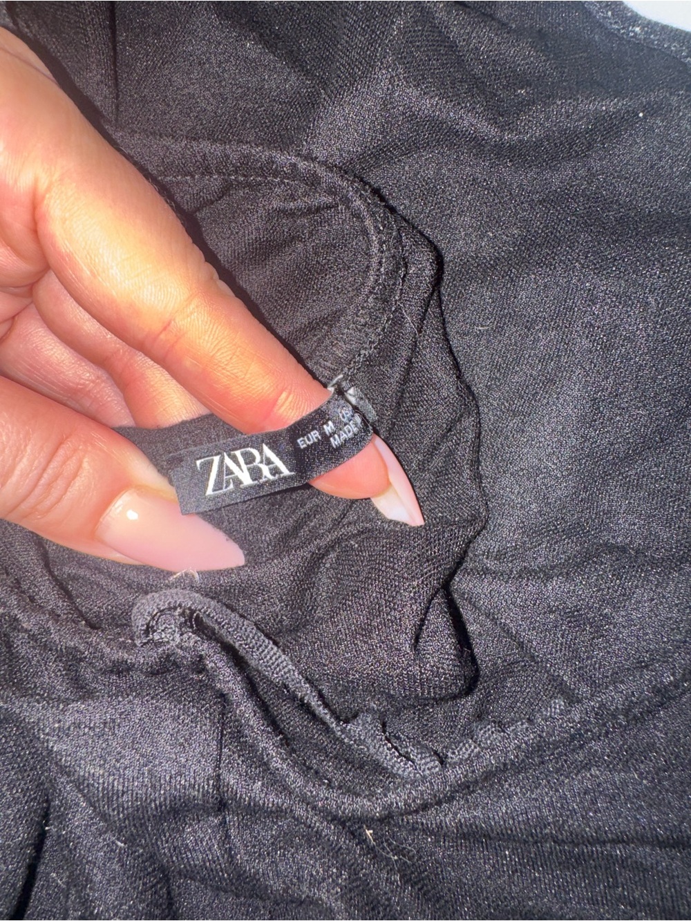 Zara Black Halter Bandeau Crop Top - Picture 4 of 4